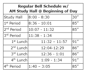 Copy of Bell Schedule with Homeroom First